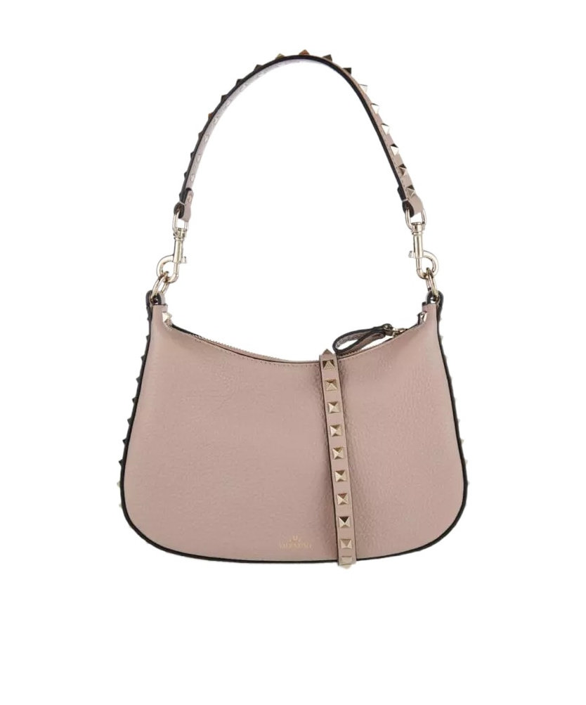 Valentino Logo Small Shoulder Bag In Nude