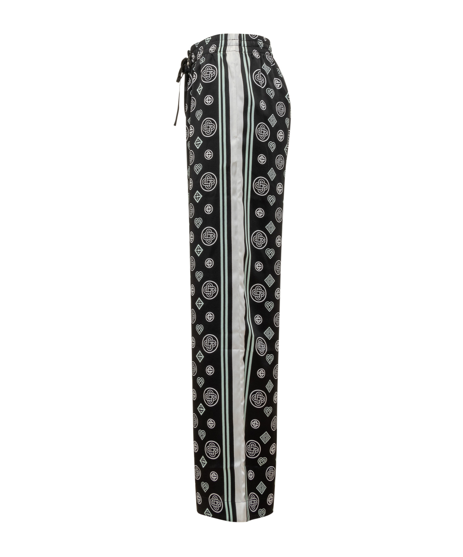 Casablanca Silk Pants With Monogram Print In Black