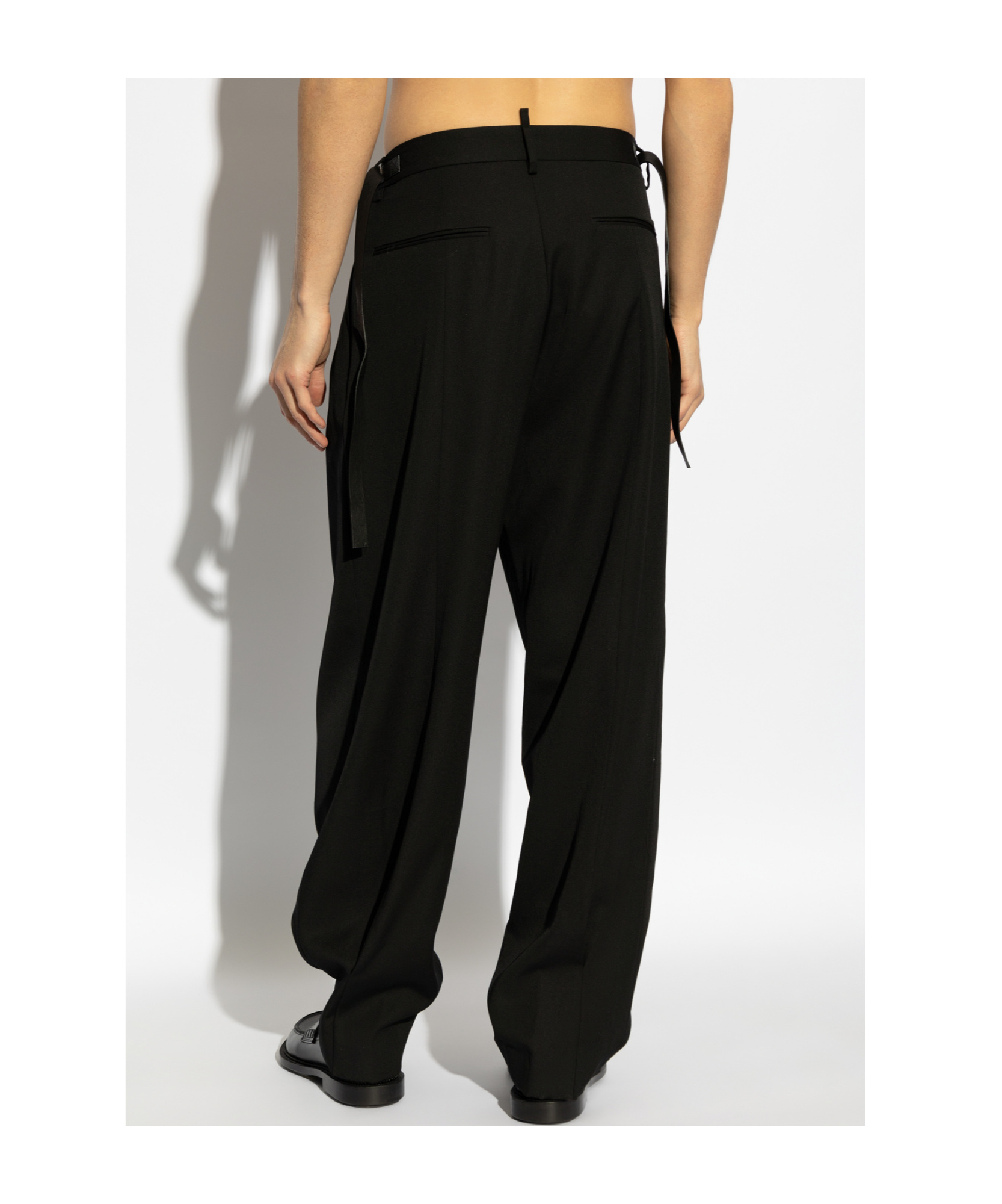 Dsquared2 Virgin Wool Straight-leg Trousers In Black
