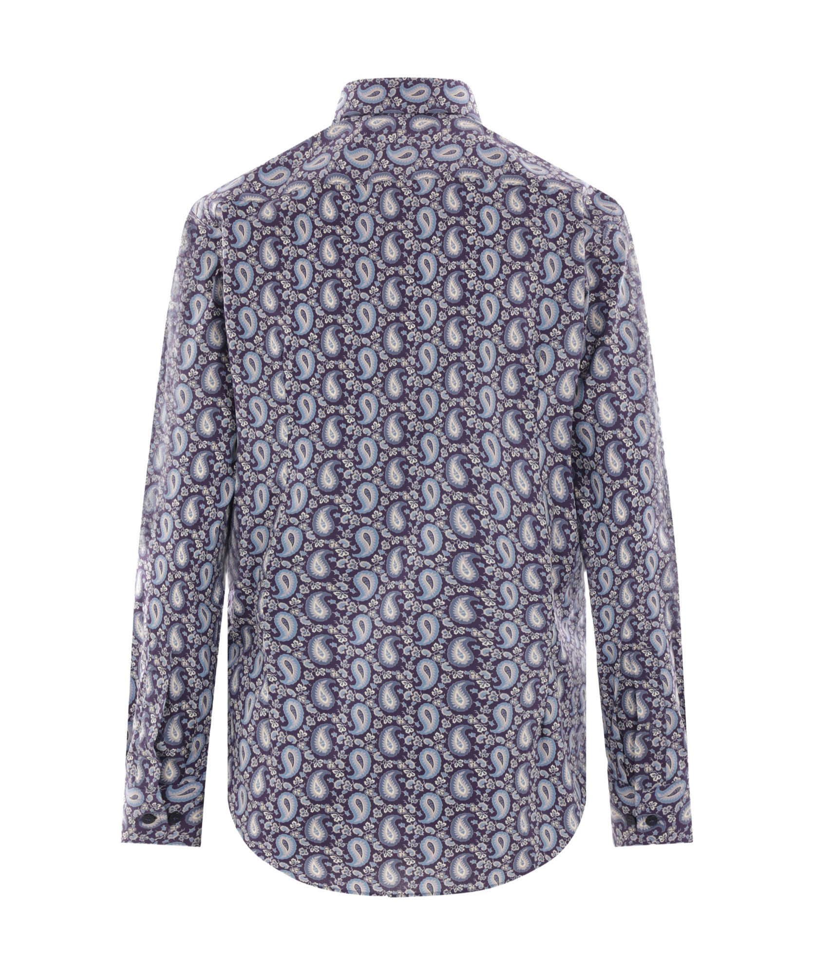 Etro Graphic-printed Curved Hem Shirt In Gray