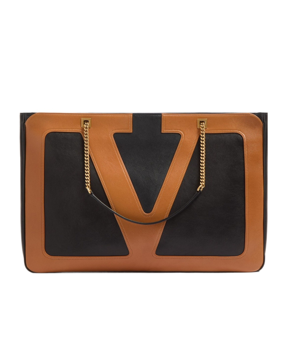 Valentino Black Nappa Leather Large Viva Superstar Shopping Bag In Black
