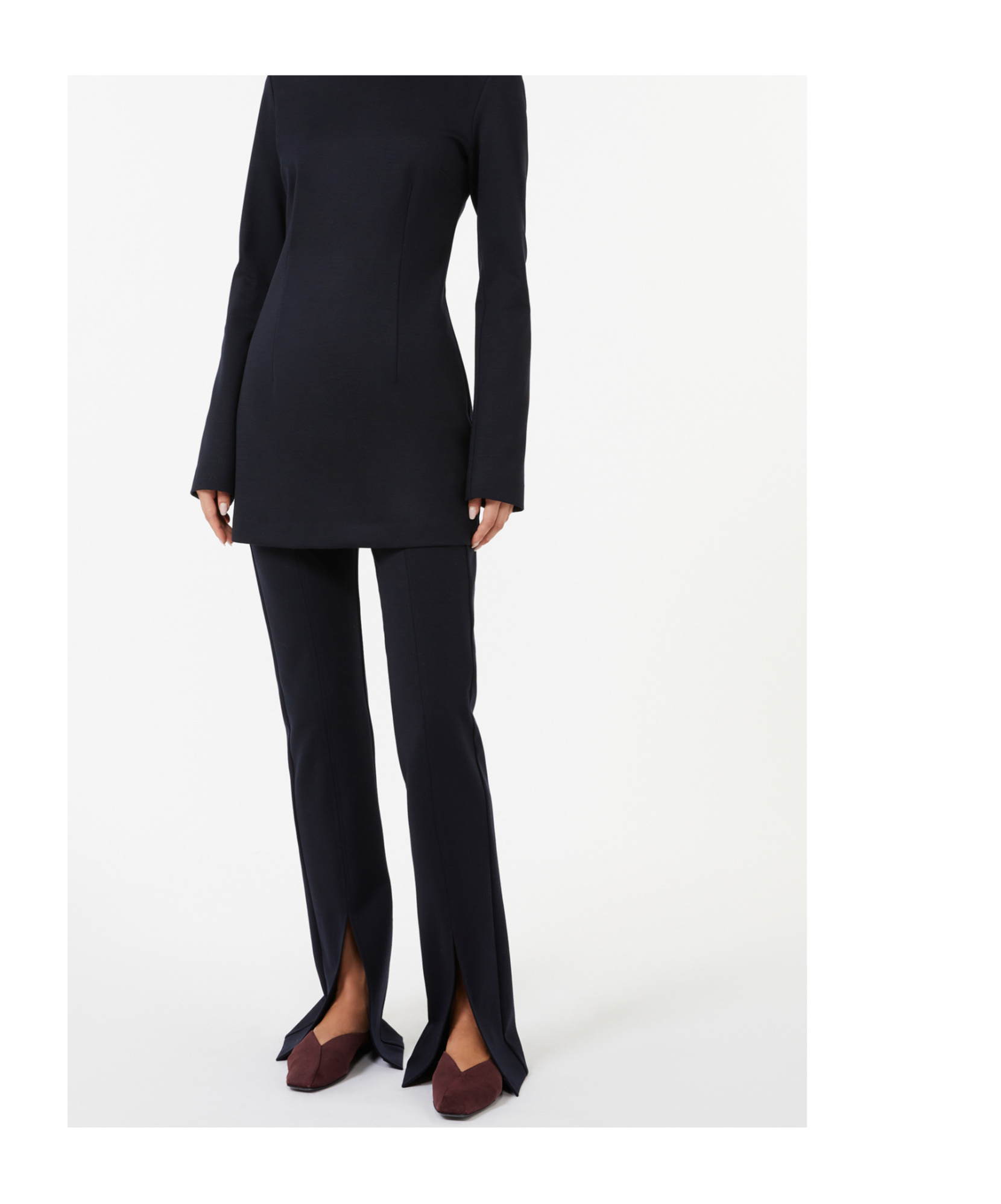 Max Mara Gabardine And Jersey Trousers In Multi