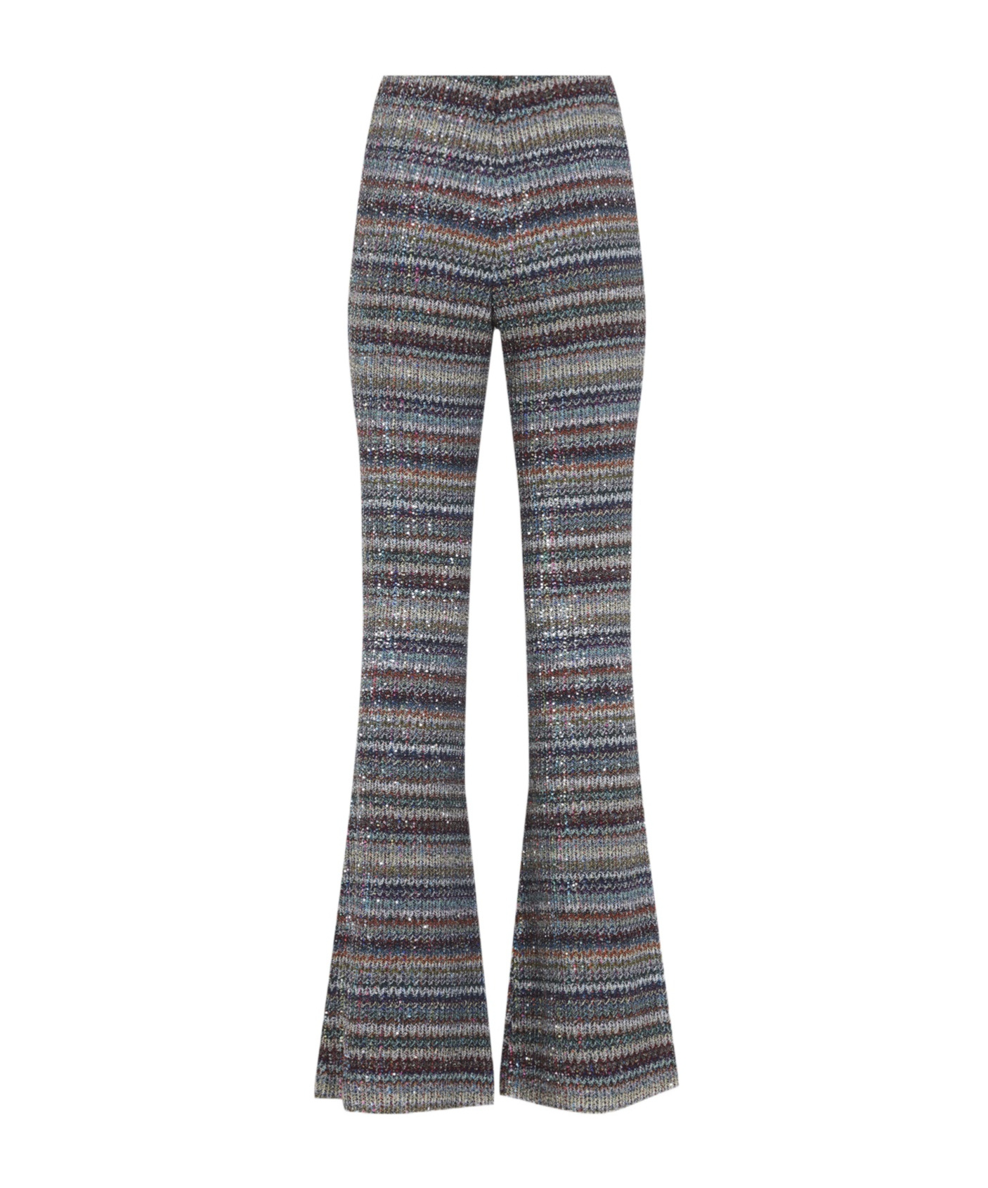 Missoni Sequin-embellished Zigzag-knit Trousers In Multi