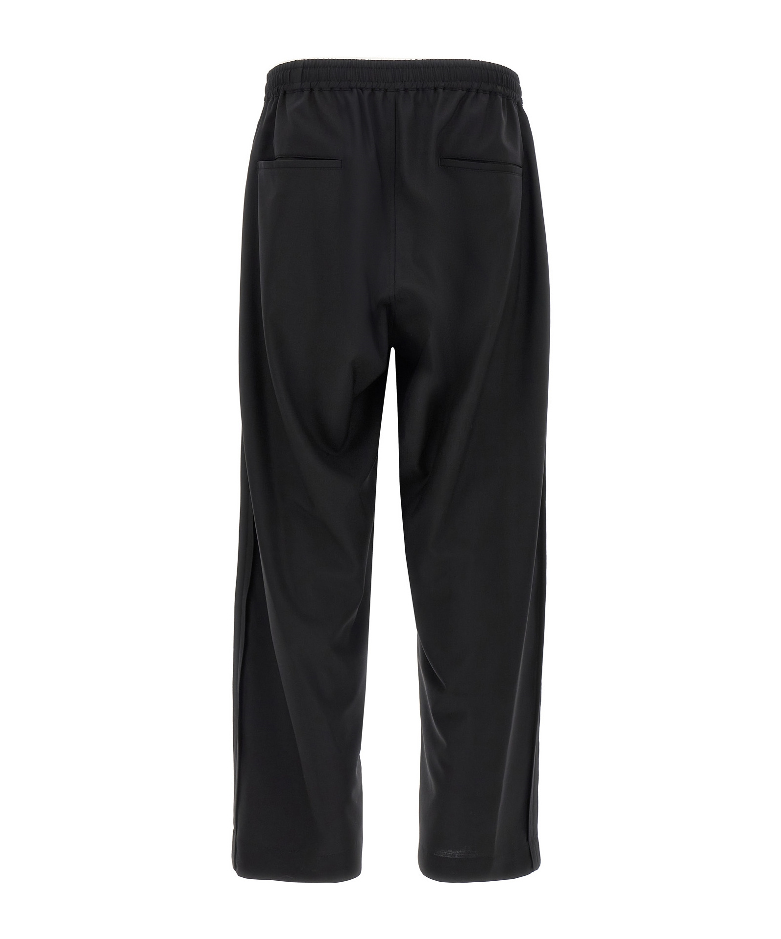 Undercover Trousers Graphic Print Elastic Waistband In Black