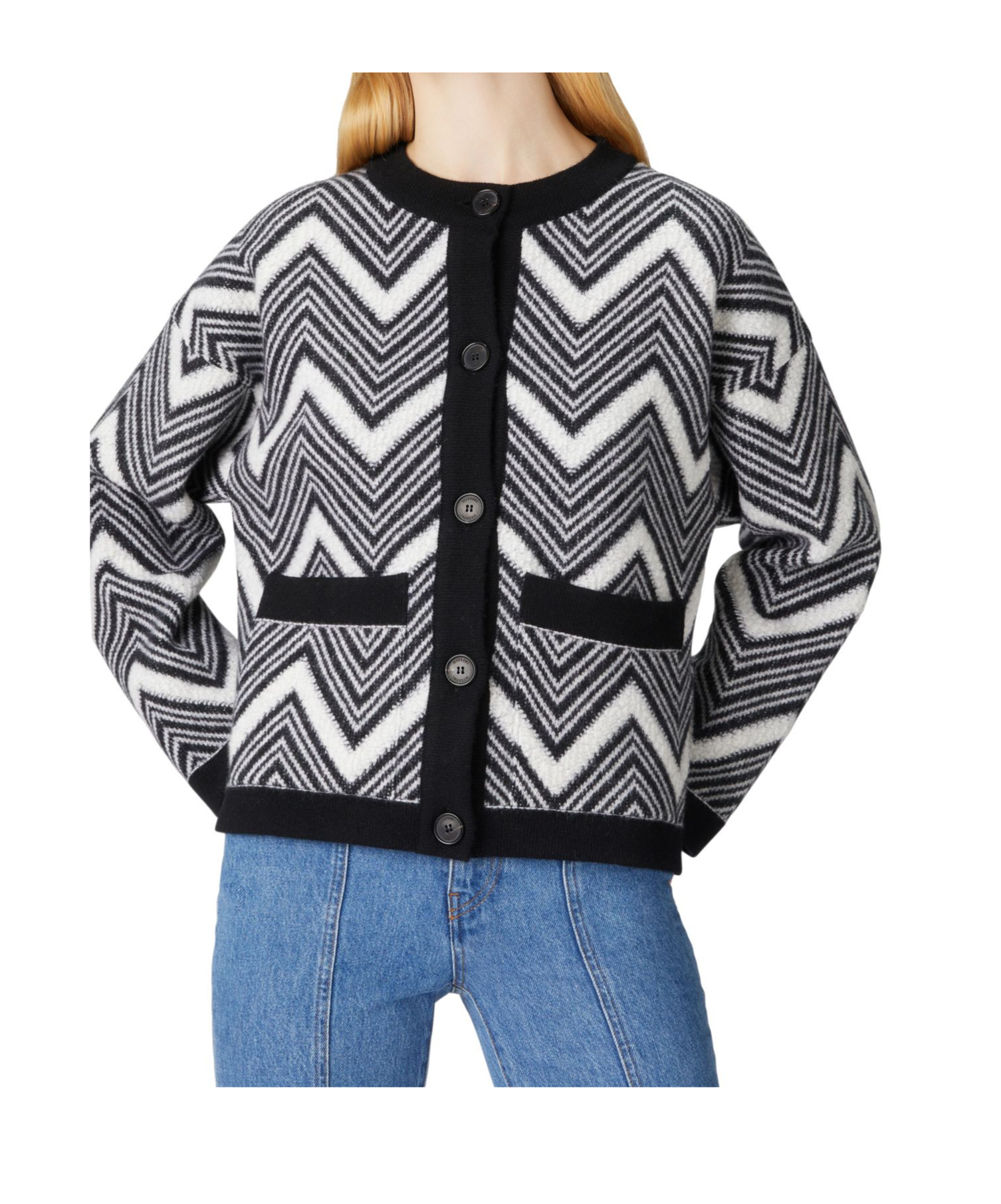 Missoni Chevron Wool Jacket In Black