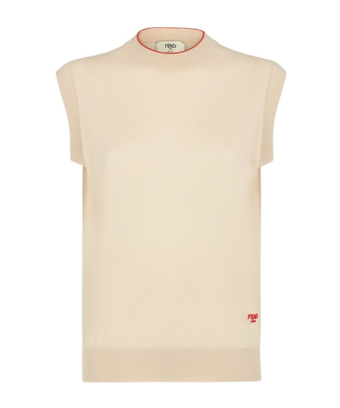 Fendi Roma Wool Jumper In Nude