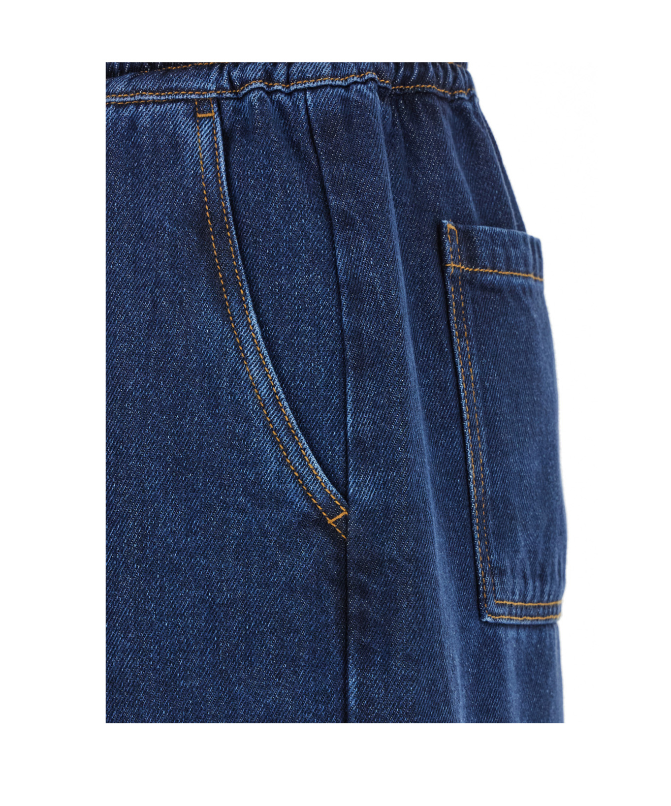 P.a.r.o.s.h Elastic Waist Denim Shorts In Blue