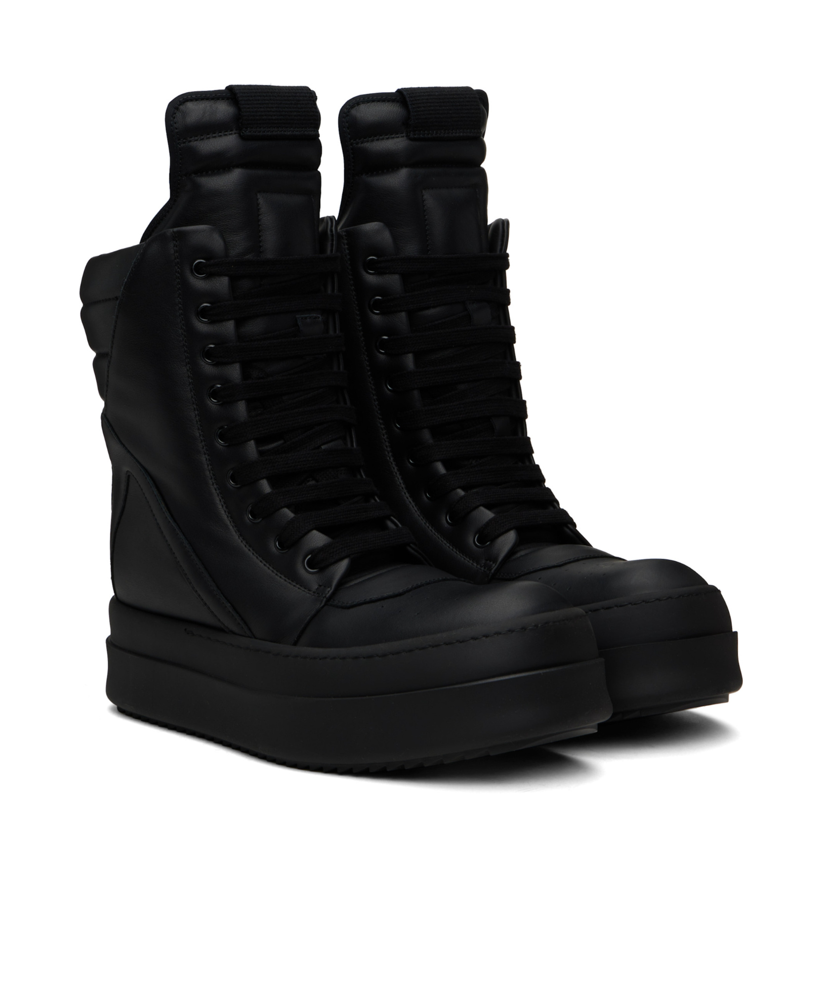 Rick Owens Mega Geobasket High-top Casual Shoes In Black