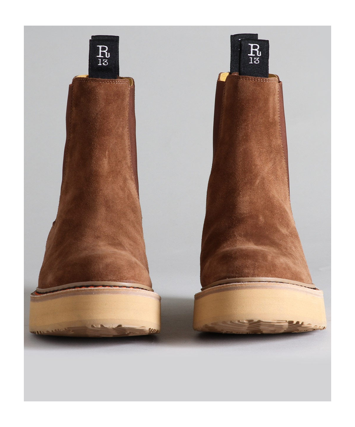 R13 Single Stack Chelsea Boots In Brown