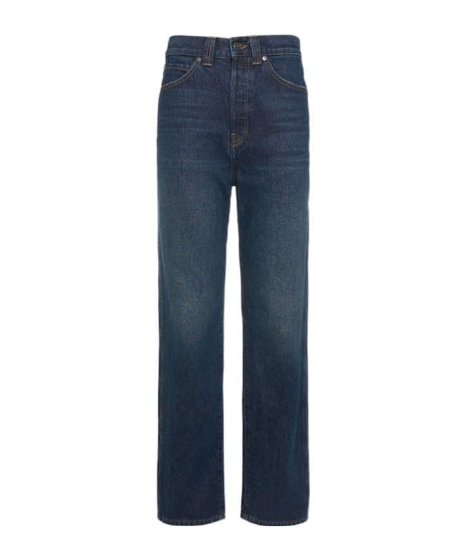 Khaite Corben Denim Straight Jeans In Blue