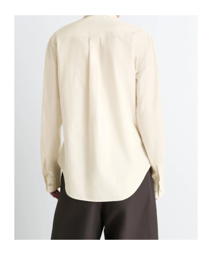 Lemaire Button-down Long-sleeve Shirt In Neutral