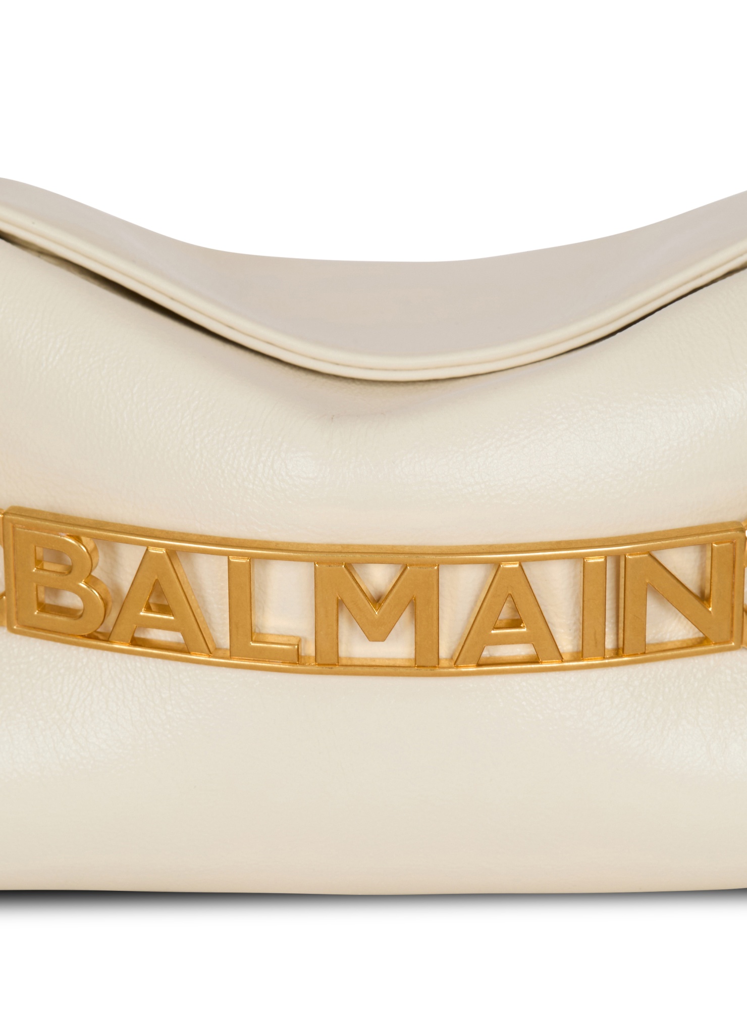 Balmain 1945 Soft Crinkled Leather Clutch In Brown