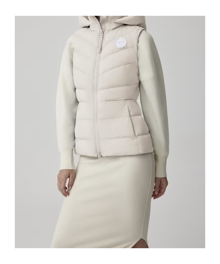 Canada Goose Clair Hooded Puffer Gilet In White
