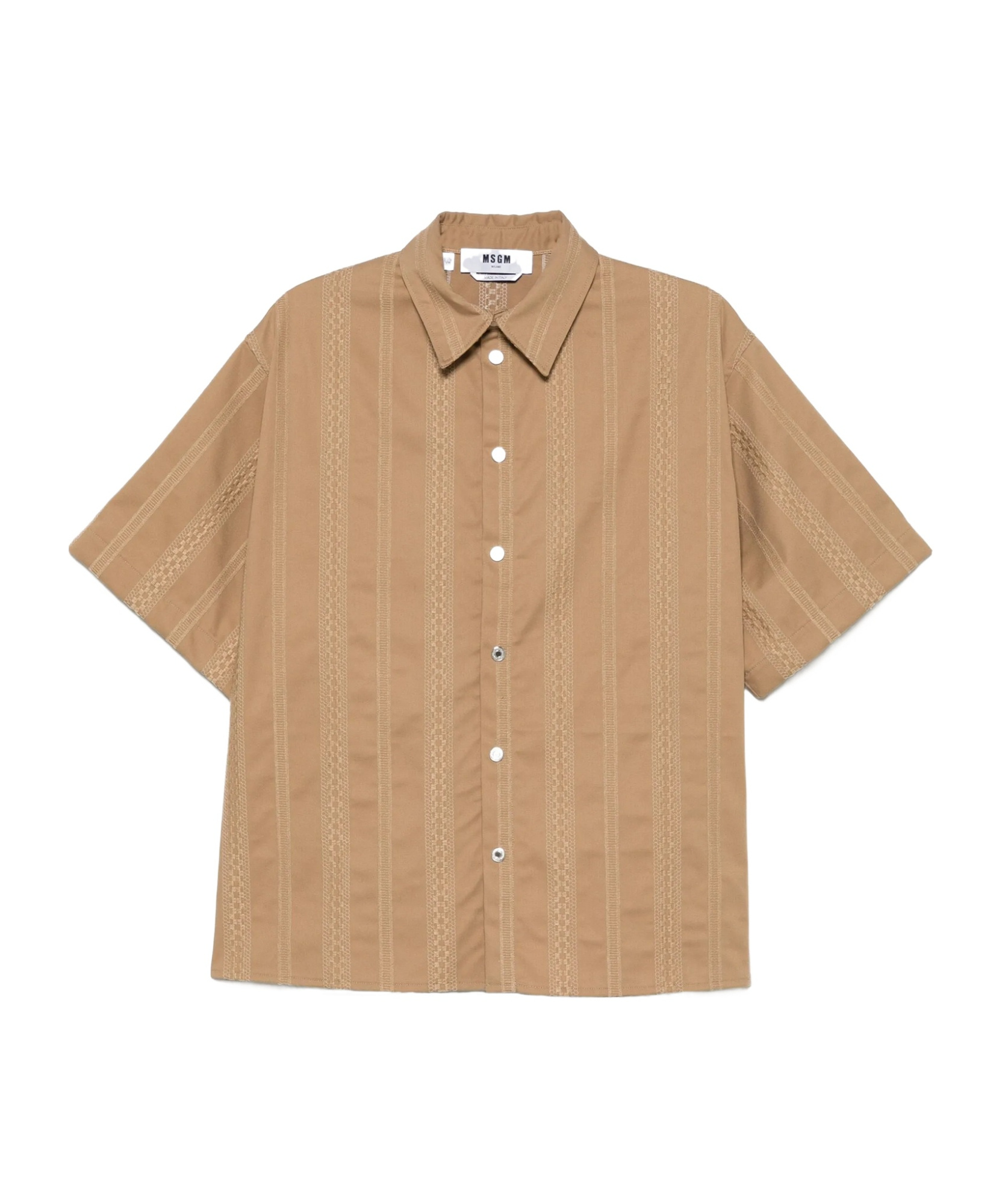 Msgm Embroidered Shirt In Nude