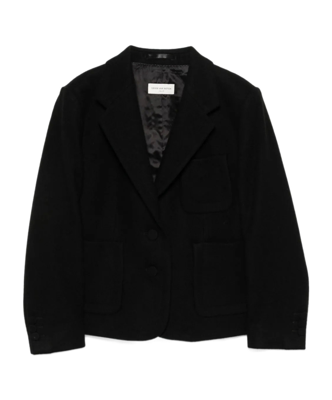 Dries Van Noten Long-sleeved Casual Jacket In Black