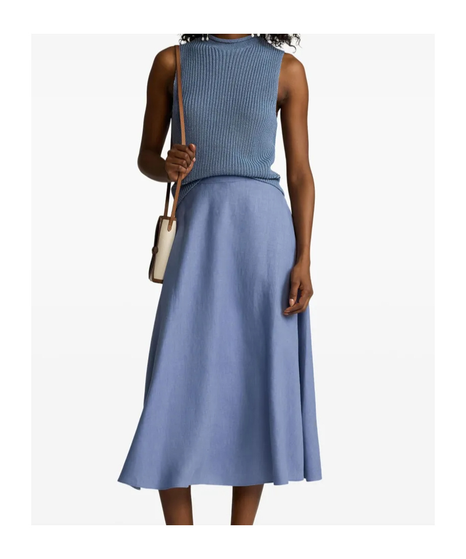 Shop Ralph Lauren Ribbed-knit Top In Powder Blue