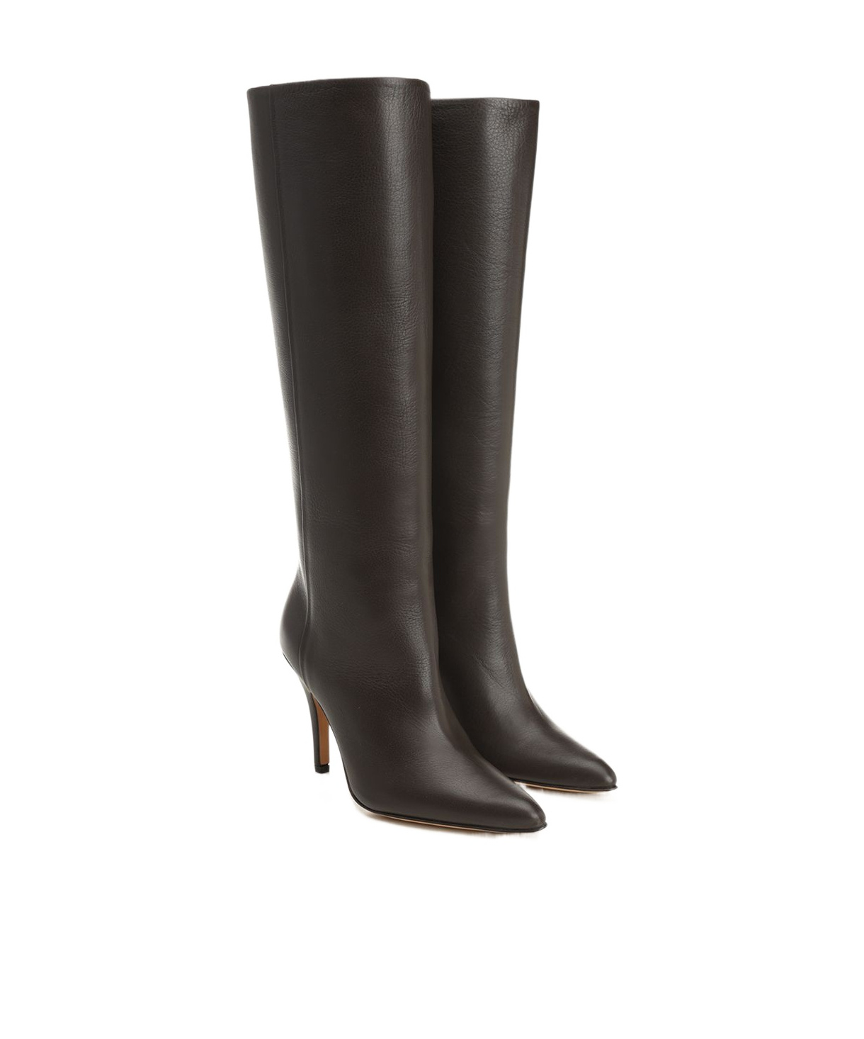 Mm6 Maison Margiela Mm6 By Maison Margiela Pointed Toe Knee-high Boot With White Stitch Detail In Black