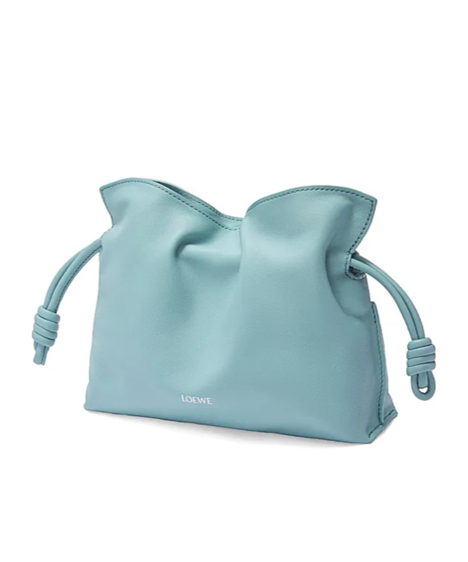 Loewe Gate Pocket Leather Crossbody Mini Bag In Blue