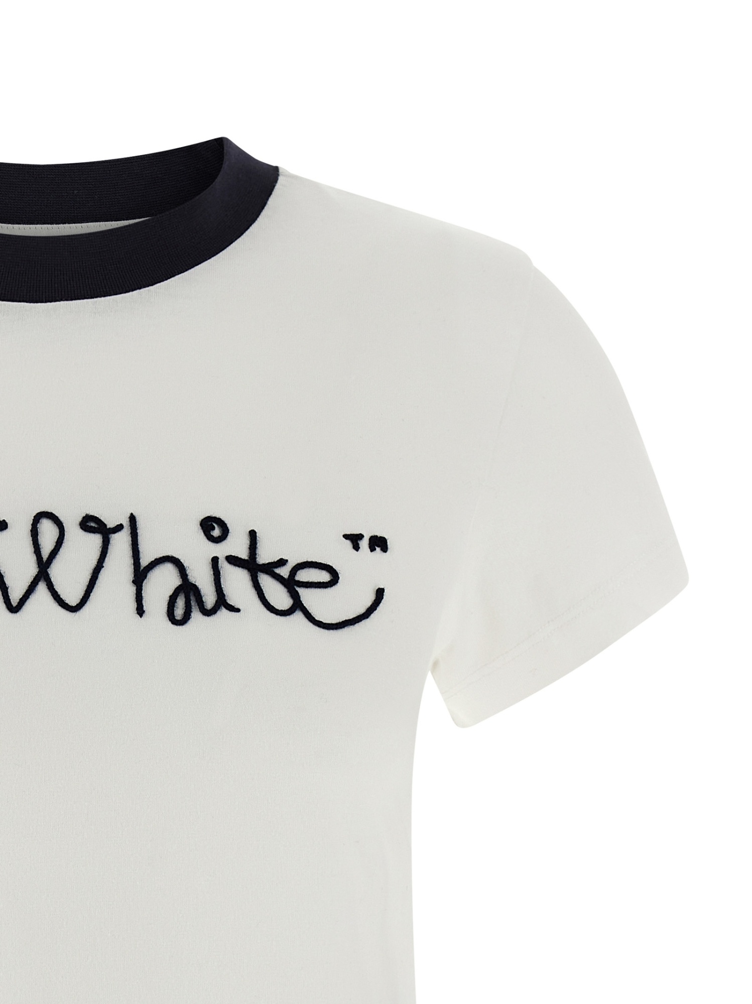 Off-white Script Logo Short Sleeve T-shirt In White