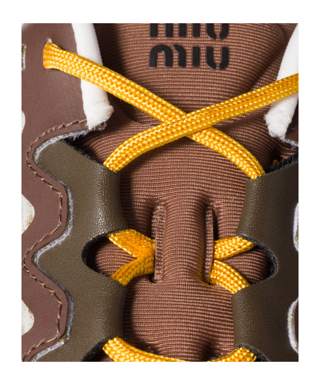 Miu Miu Technical Fabric Sneakers In White