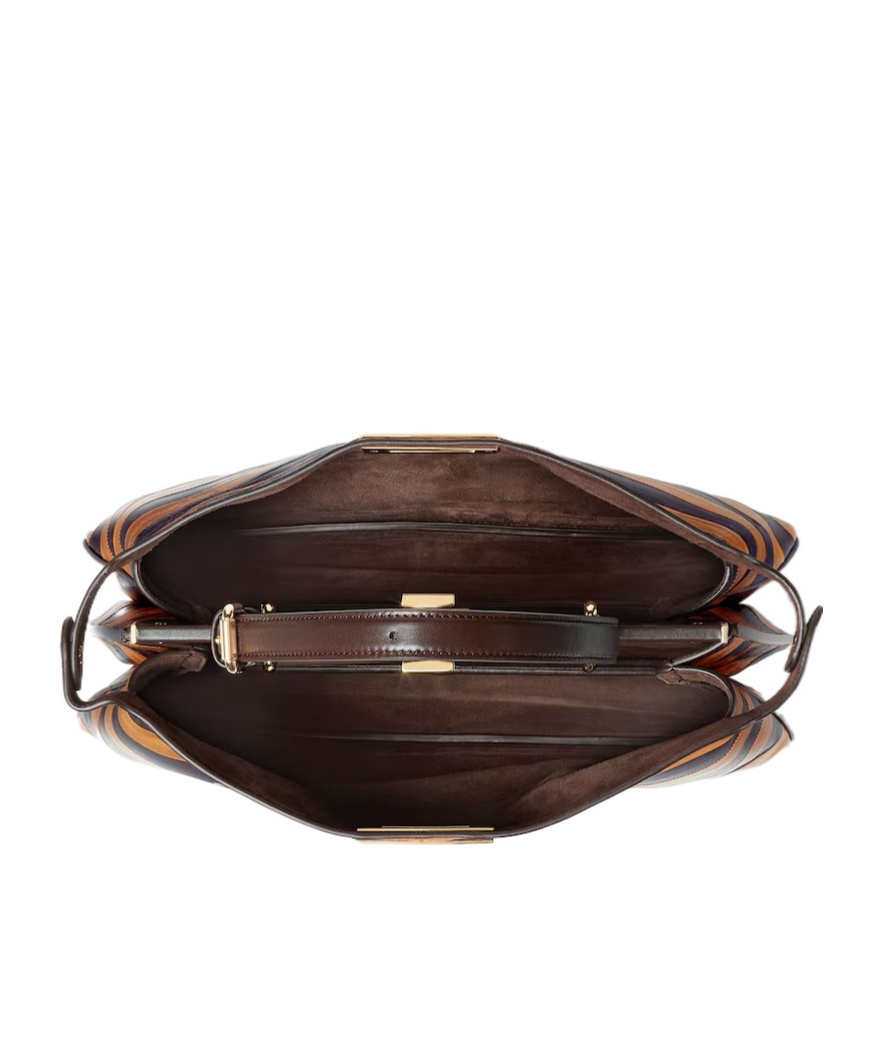 Fendi Peekaboo Soft Large Two-tone Inlaid Hagfish Leather Bag