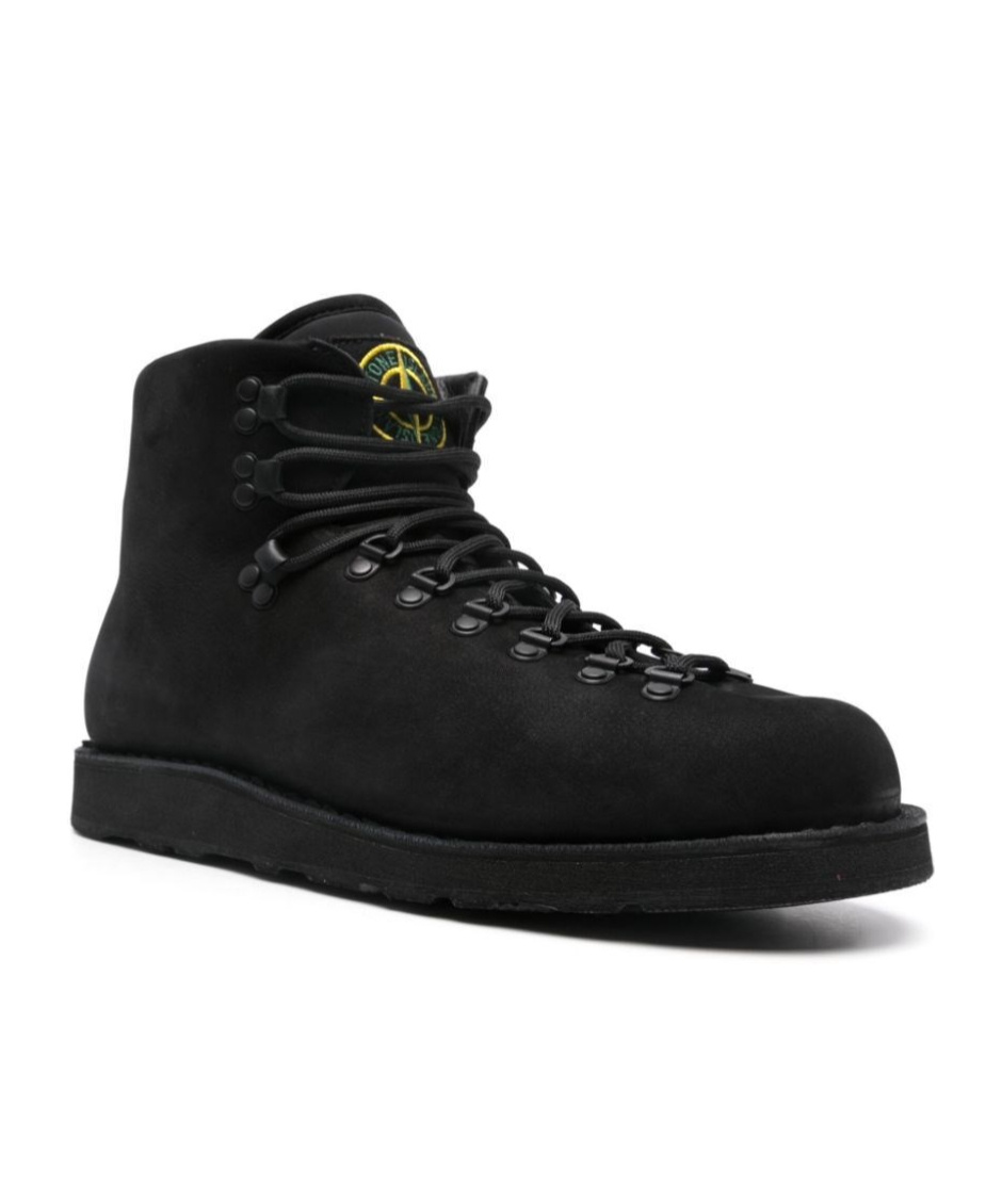 Stone Island Boot With Rubber Sole And Cushioning In Black