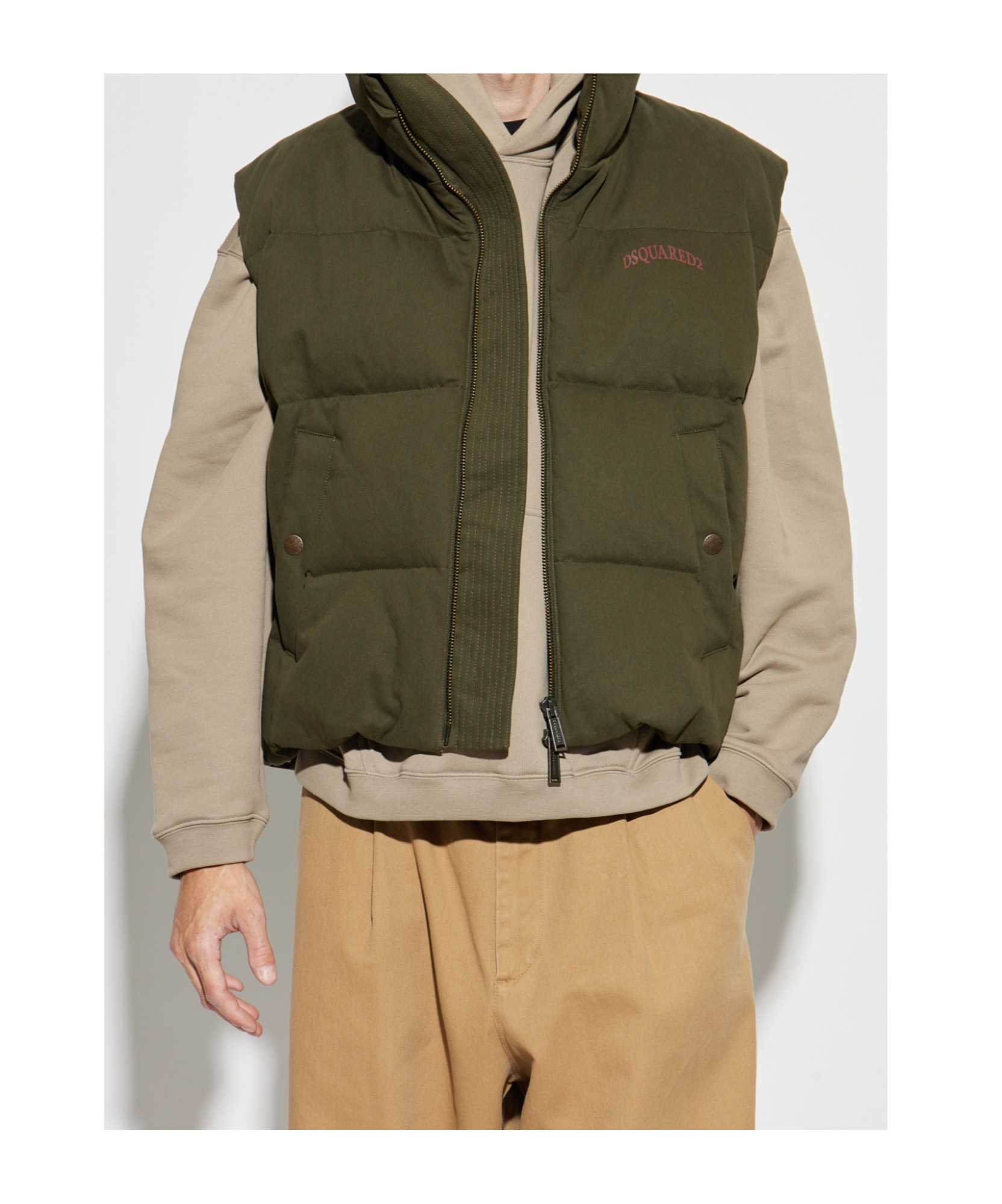 Dsquared2 Sleeveless Down Jacket In Green