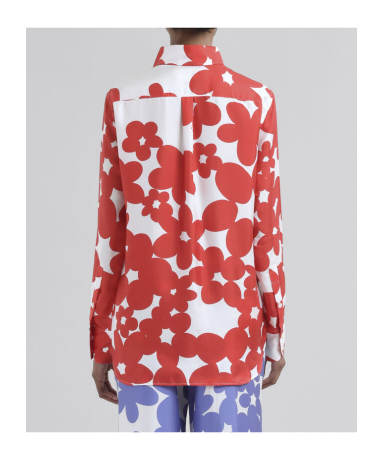 Marni Floral-print Shirt In Red
