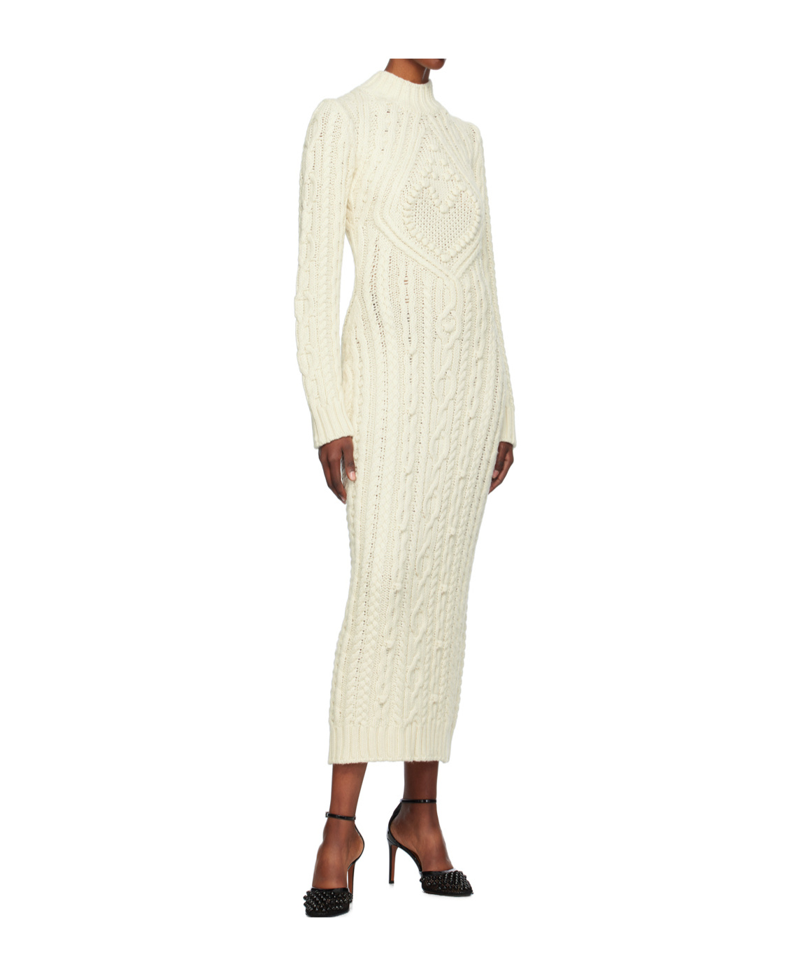 Jean Paul Gaultier Knitted Long-sleeved Dress In Neutral