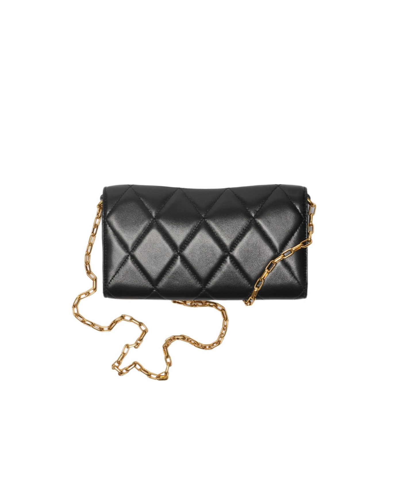Burberry Rocking Horse Chain Strap Wallet In Black
