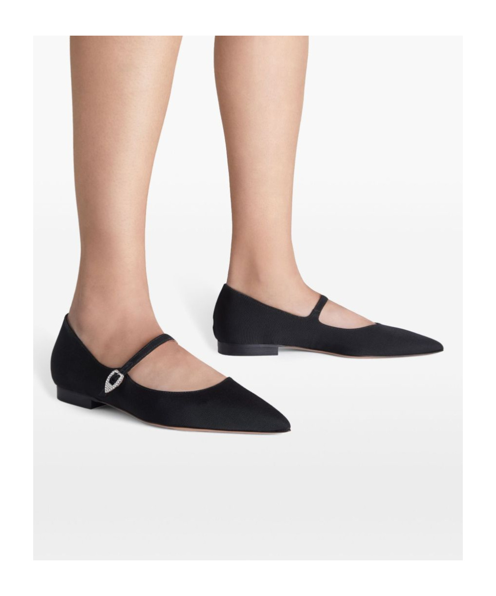 Malone Souliers Kate Grosgrain Mary Jane Ballerina Flats In Black