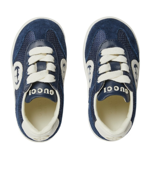 Gucci Kids Toddler Interlocking G Trainers In Blue