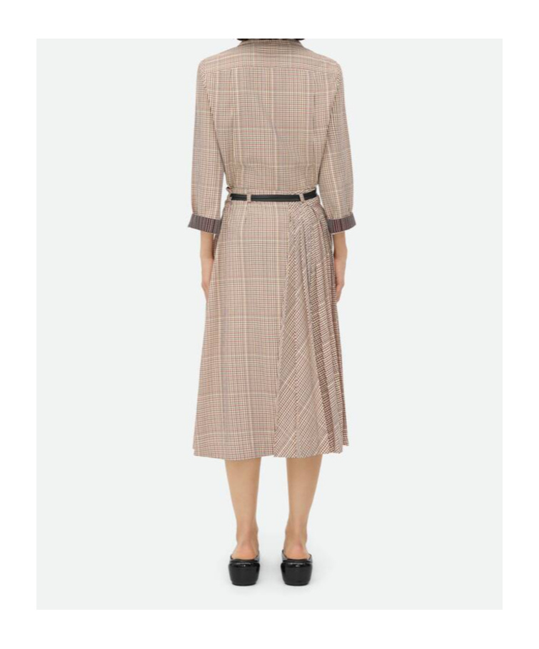 Bottega Veneta Check Skirt In Nude