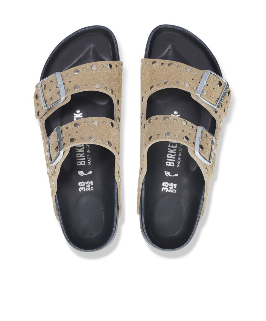 Birkenstock Suede Arizona Rivet-detail Sandals In Multicolor