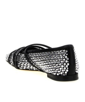 Machmach Crystal Decorated Ballet Shoes In Black