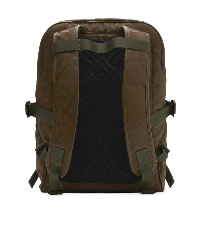 Burberry Checked Jacquard Backpack In Green