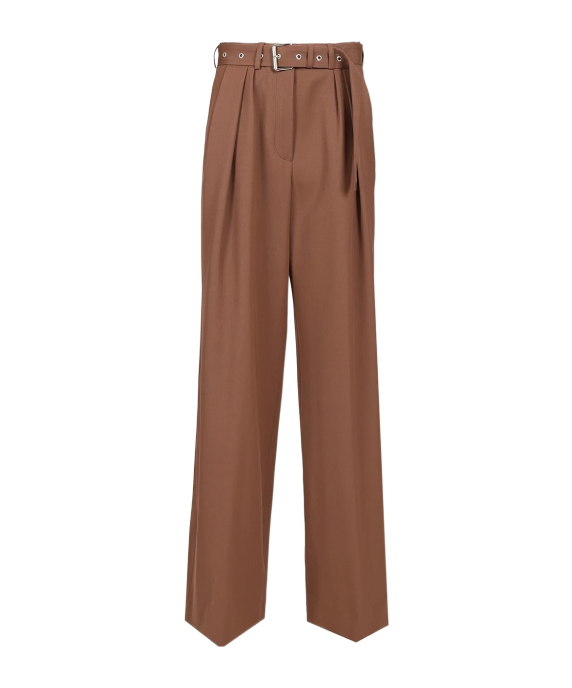 Dries Van Noten Belted Wide-leg Trousers And Pockets In Brown