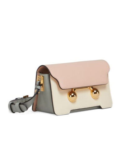 Marni Womens Zo878 Trunkaroo Colour-block Medium Leather Shoulder Bag In Nude