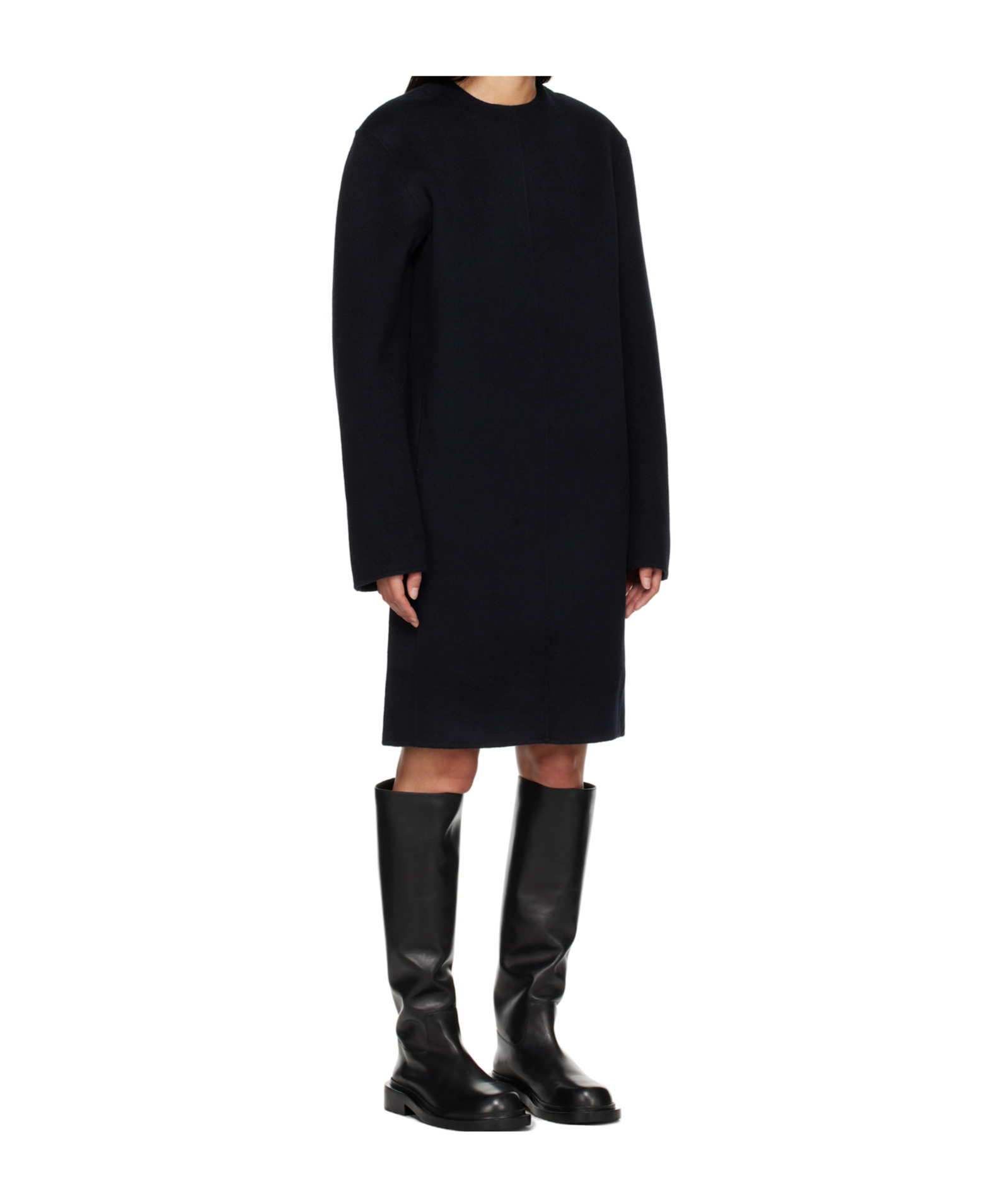 Totême Broad Midi Dress In Black