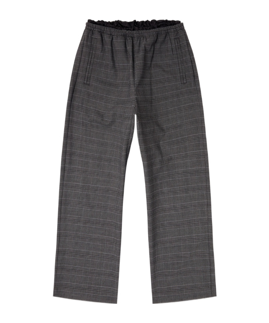 Diesel Elasticated-waist Checked Trousers In Gray