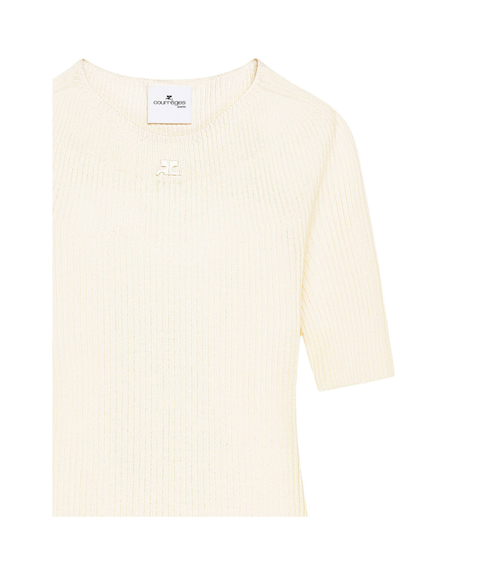 Courrèges Solar Crewneck Short-sleeved Jumper In White