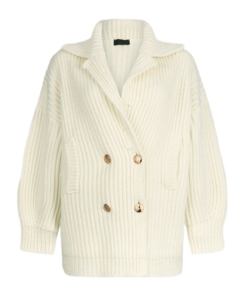 Liu •jo Wool Coat Double-breasted Shawl Collar In White