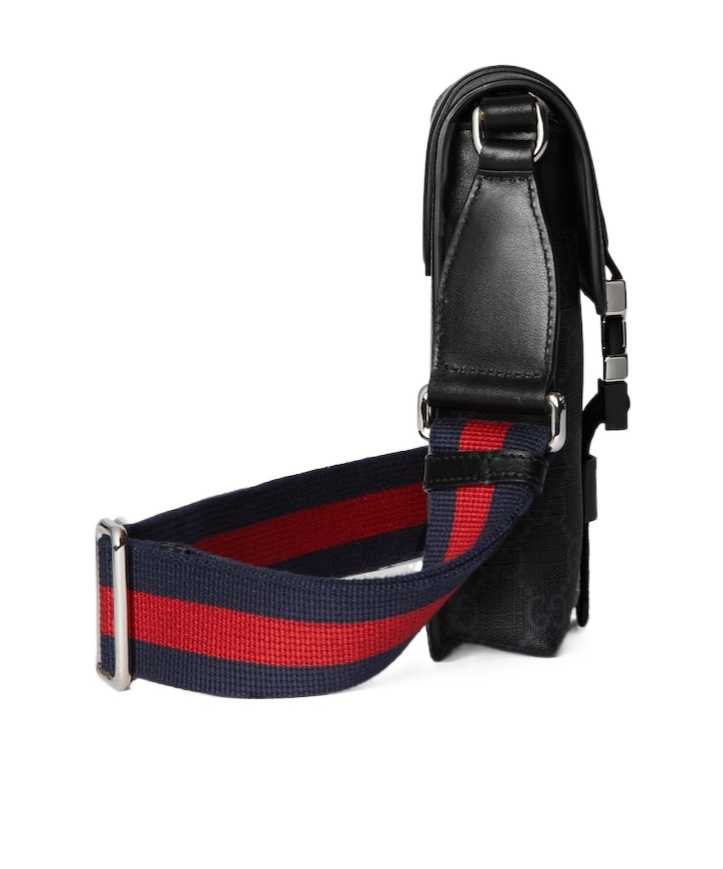 Gucci Super Mini Gg Messenger Bag In Black
