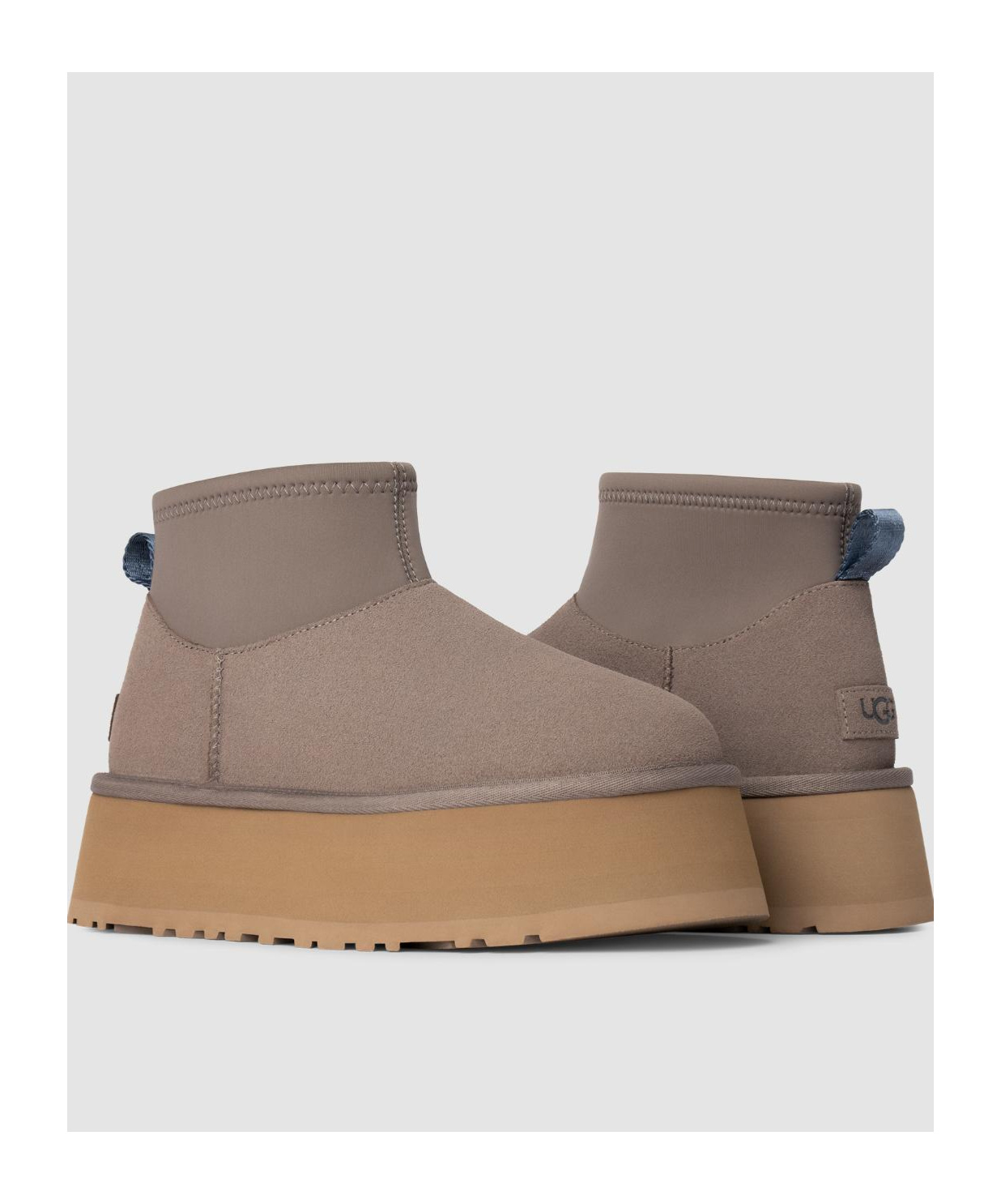 Ugg Mini Dipper Suede Ankle Boots Smoke Plume In Brown