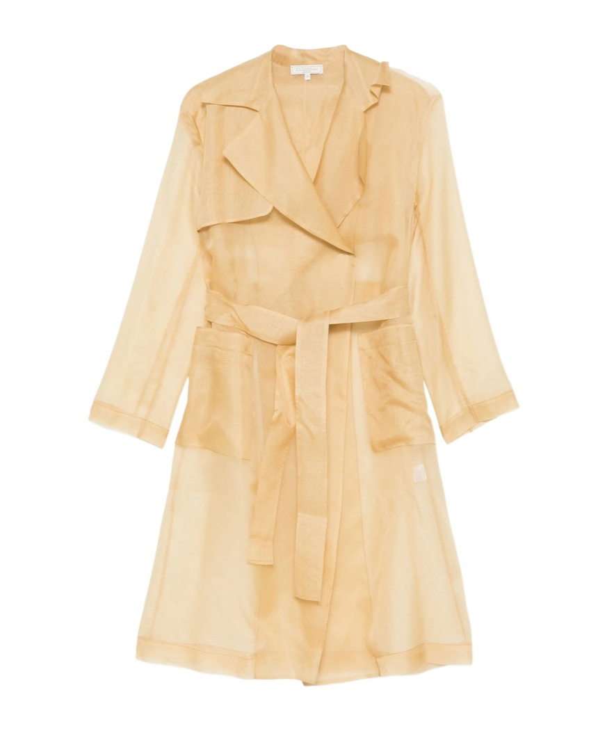 Antonelli Collar-buttoned Belted Trench Coat In Gold
