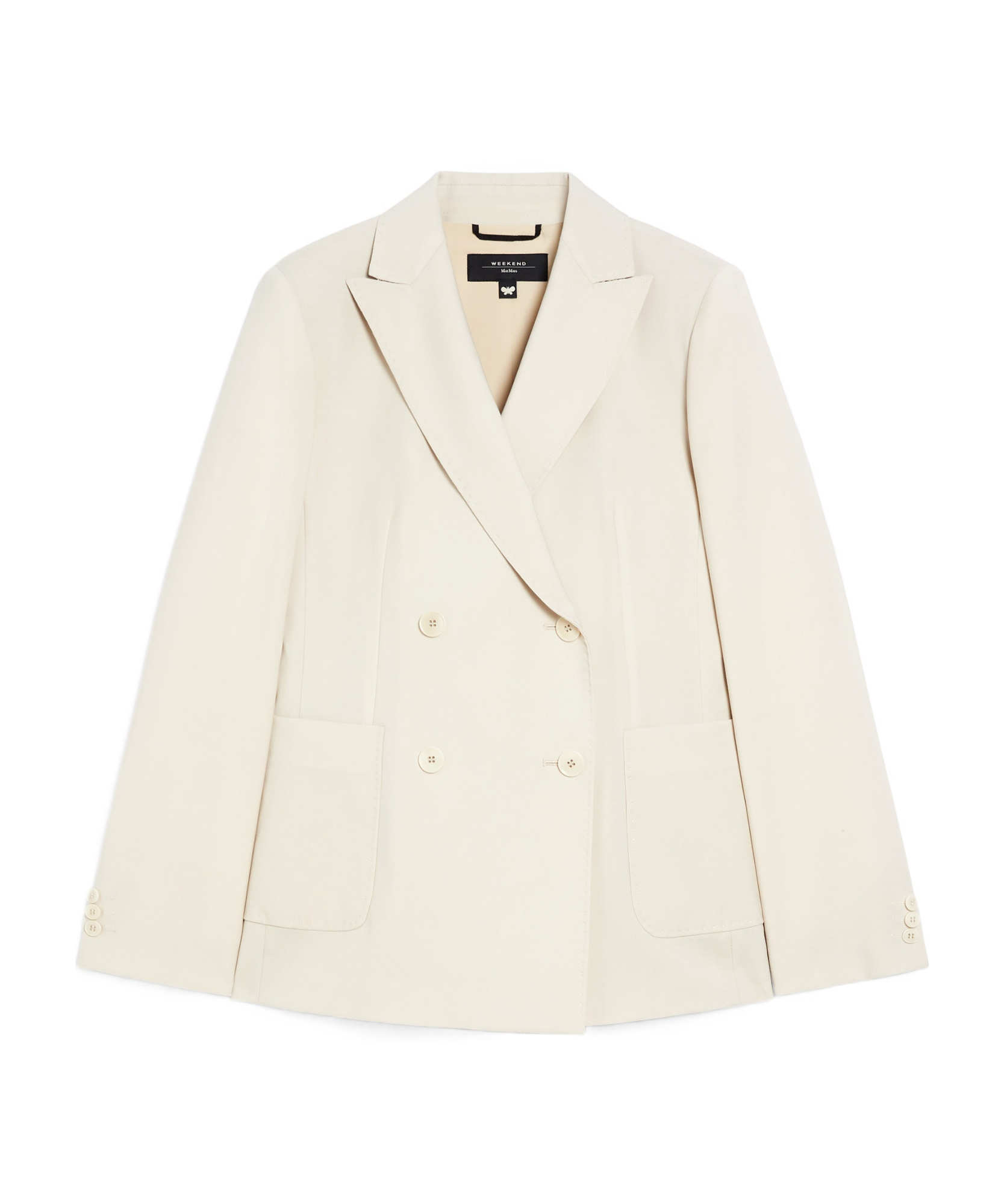 Weekend Max Mara Nervoso Sabbia Double-breasted Blazer In White