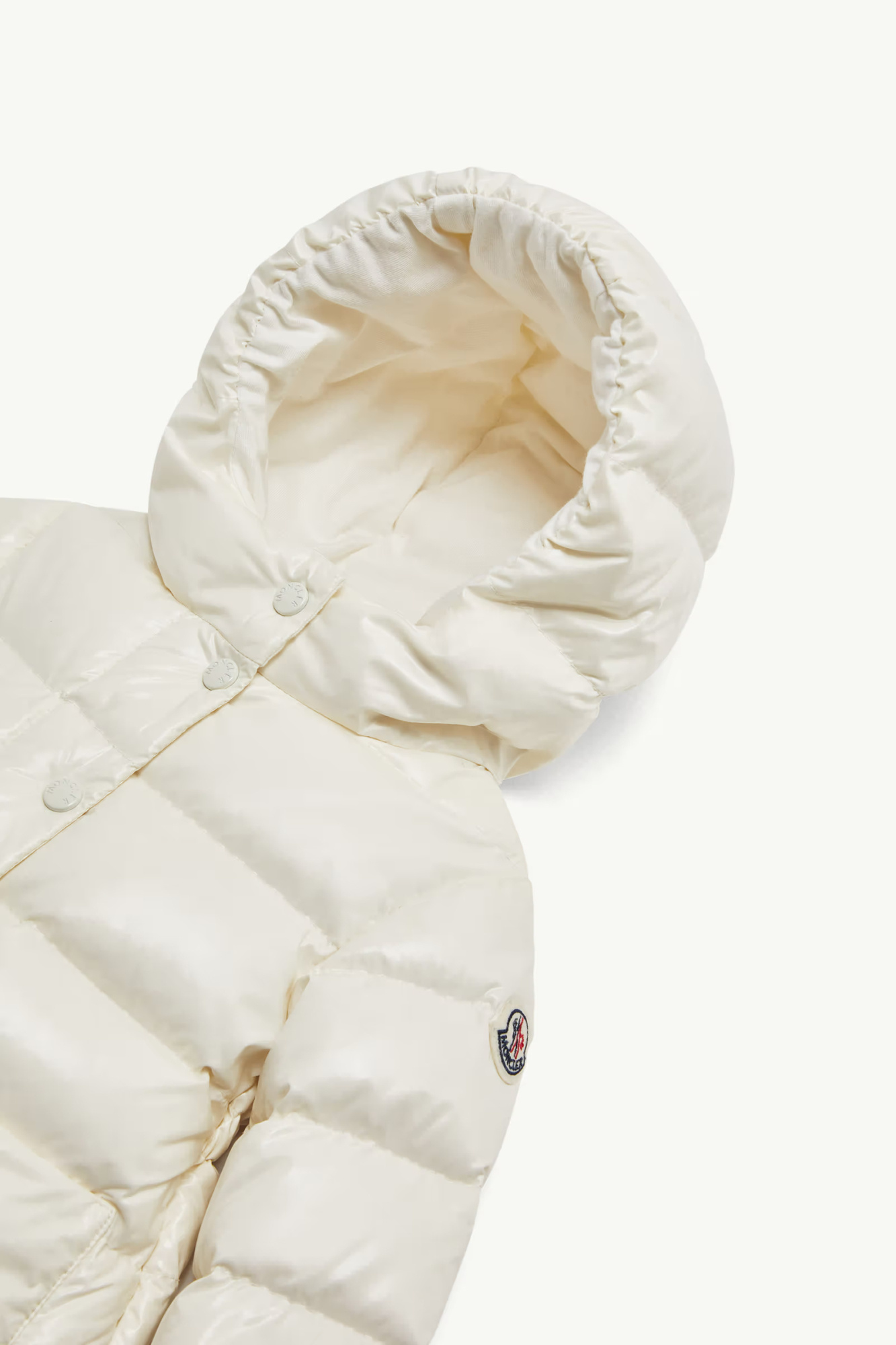 Moncler Ruffled Quilted Parka In White