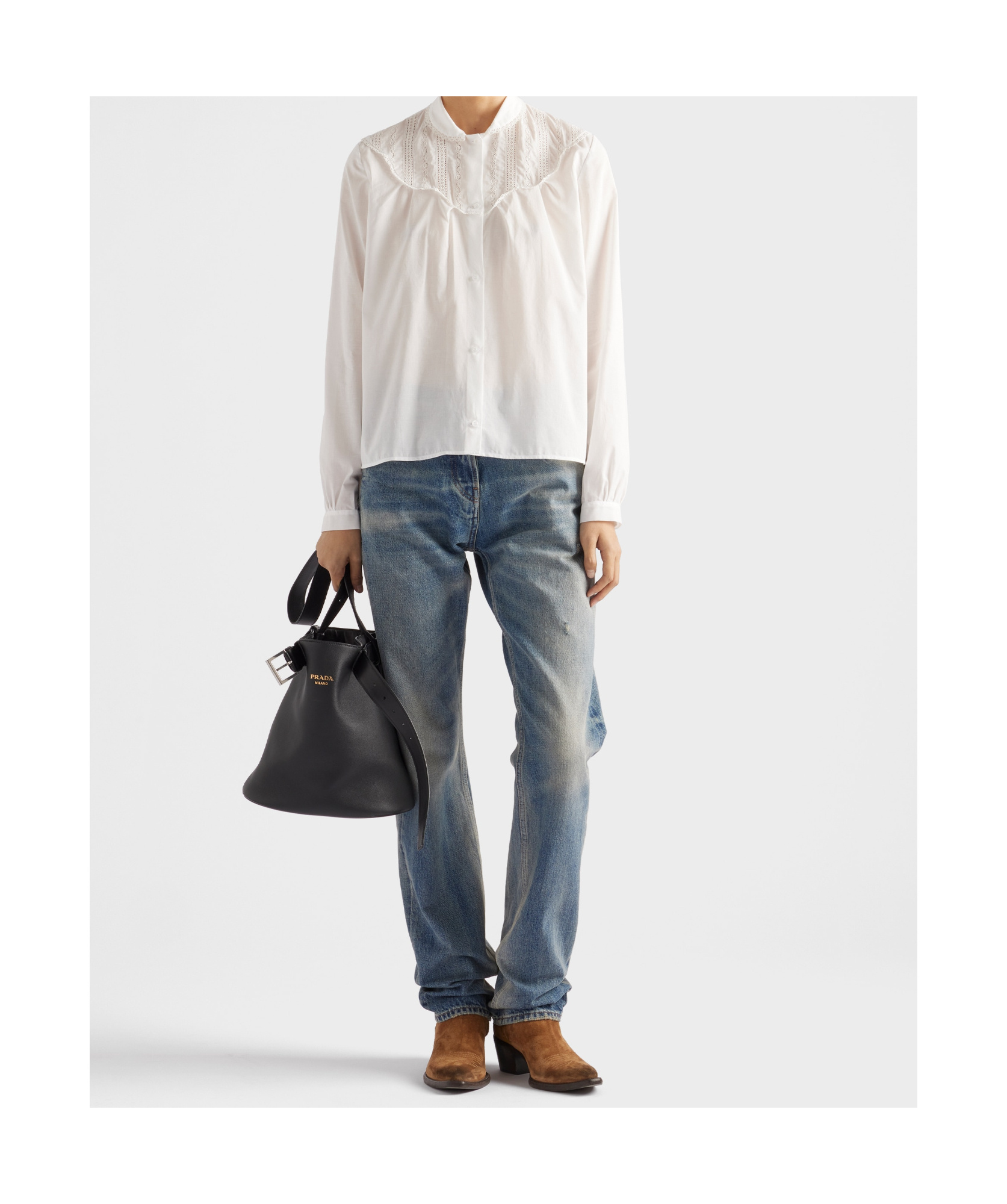 Prada Batista Embroidered Blouse