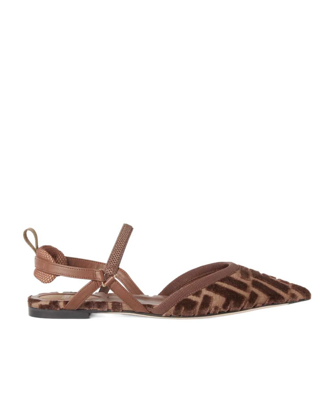 Fendi Brown Ff Fabric Flats