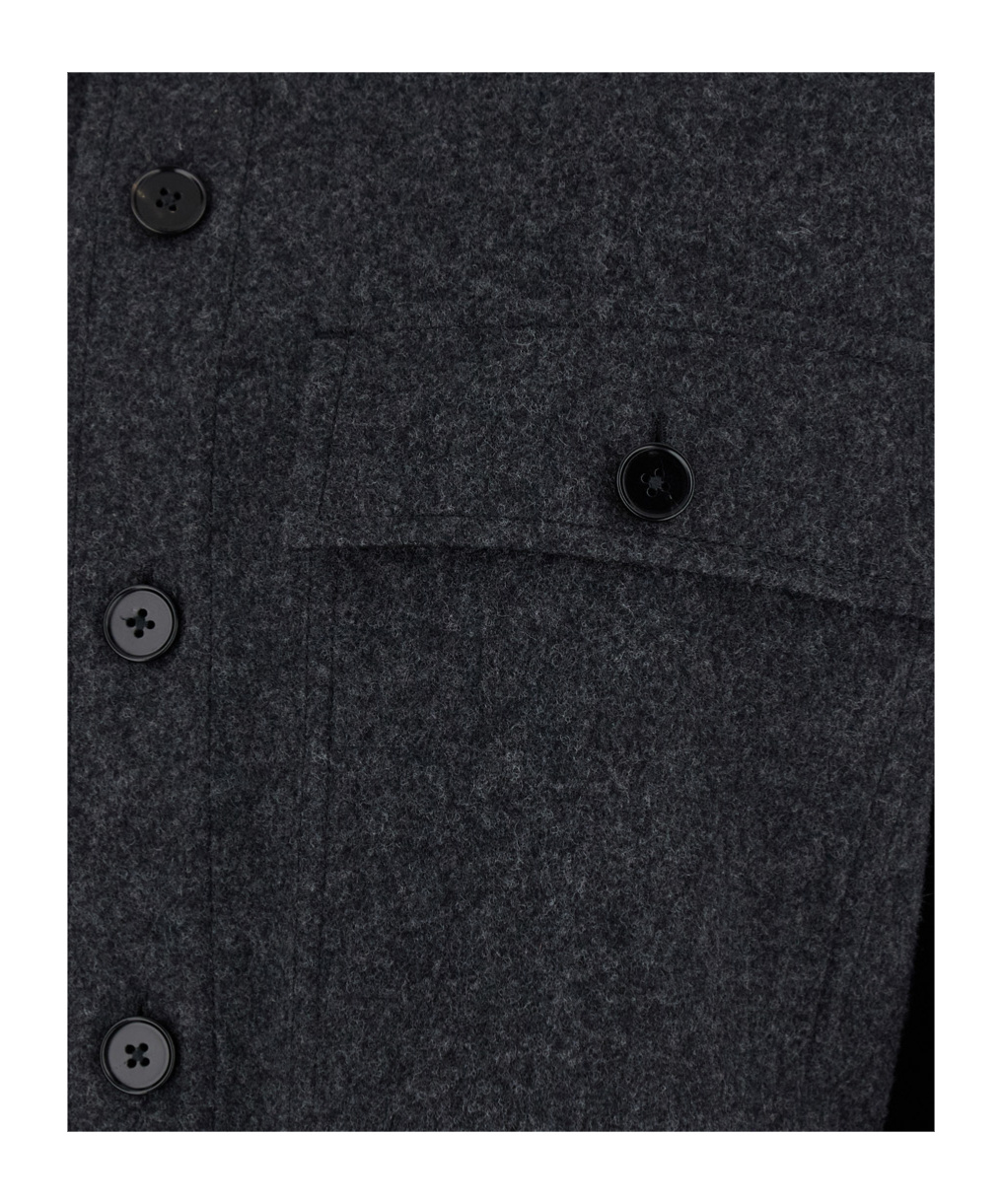 Jil Sander Grey Shirt With Buttons In Black